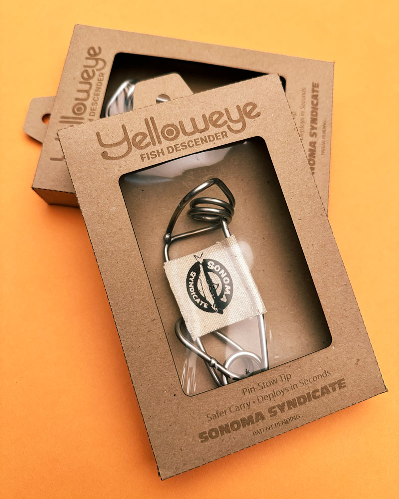 Two stacked boxes of Yelloweye Fish Descender